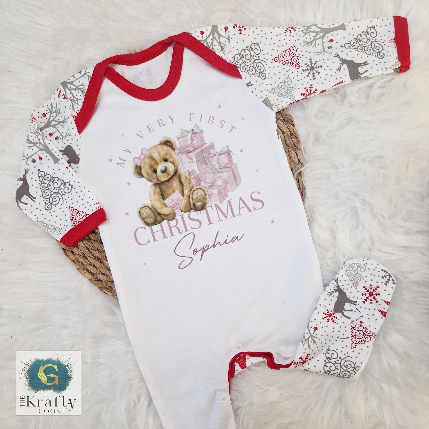 My Very First Christmas - Pink Bear Design