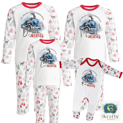 Christmas Train Design - Matching Family Pyjamas