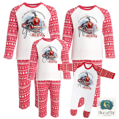 Christmas Train Design - Matching Family Pyjamas