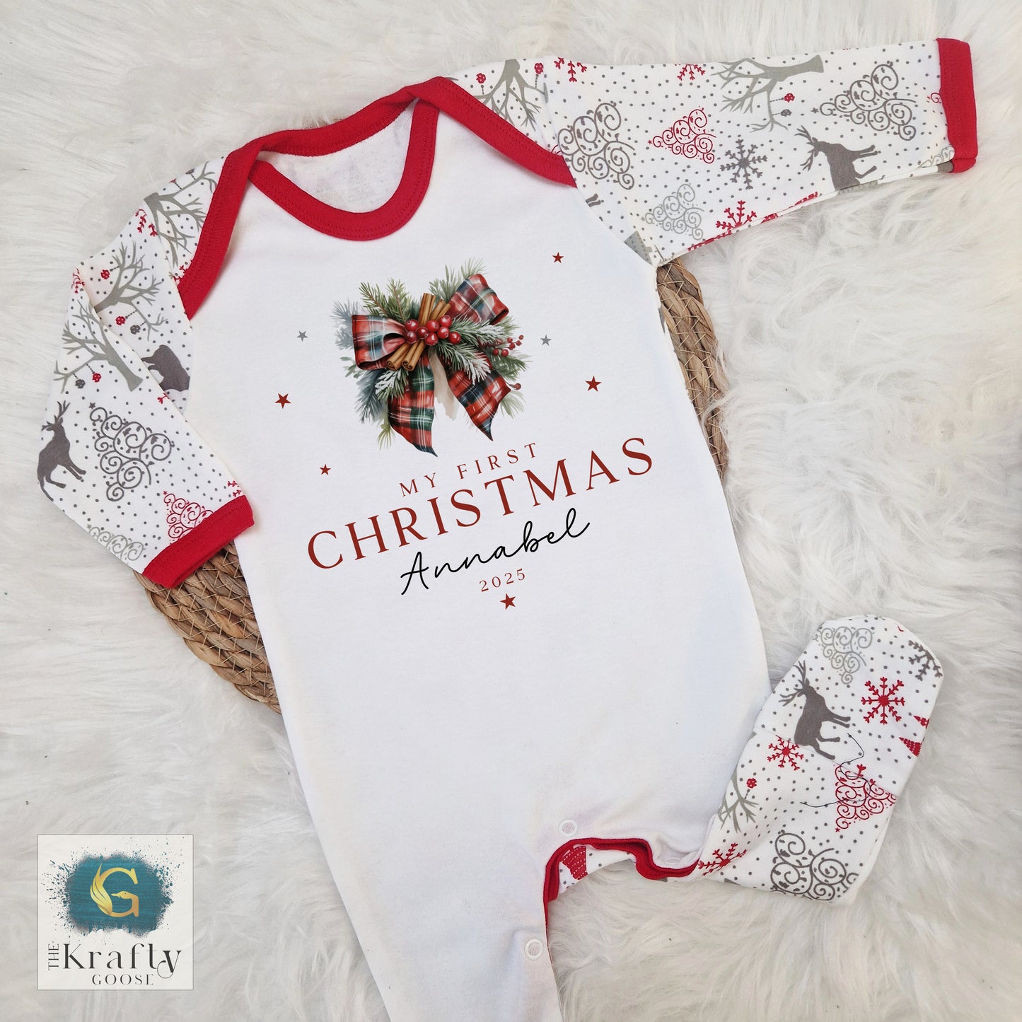 Tartan Bow - My First Christmas