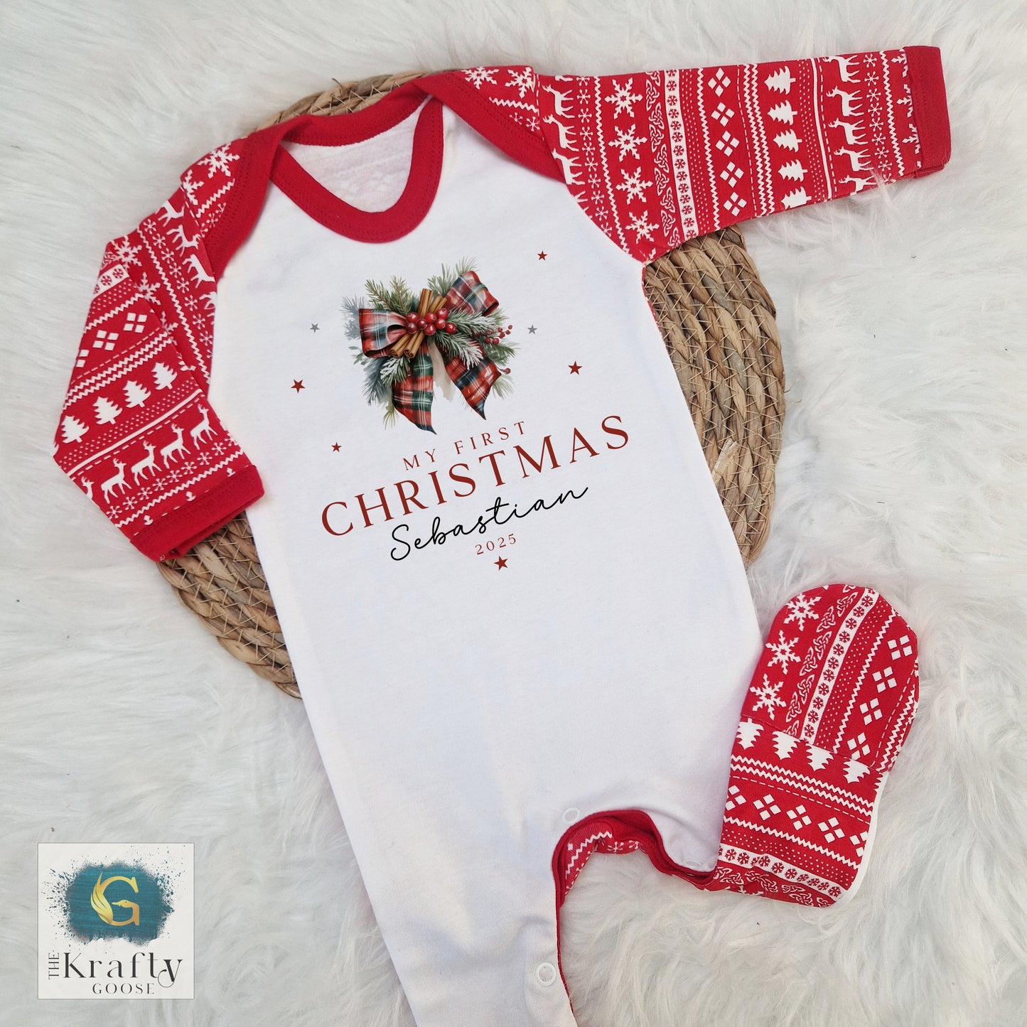 Tartan Bow - My First Christmas