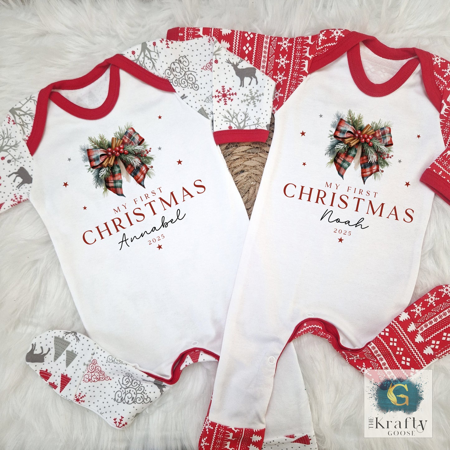 Tartan Bow - My First Christmas