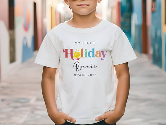 My First Holiday T-Shirt - Colourful Design