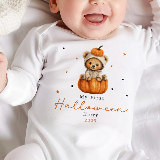 First Halloween - Teddy Pumpkin Design