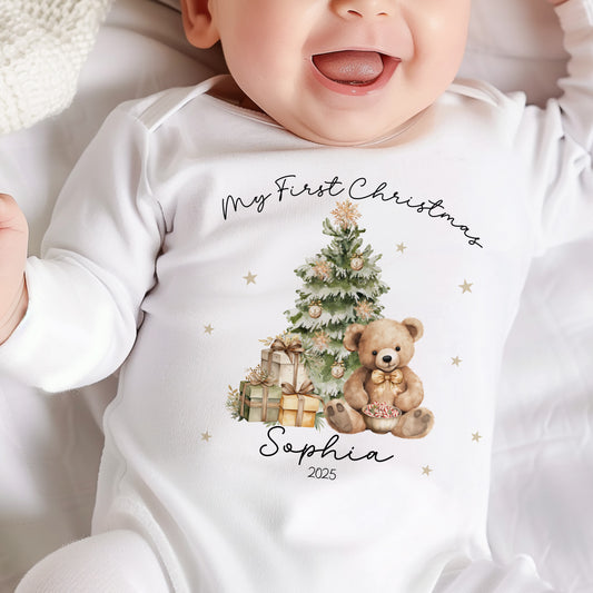 Teddy Bear Christmas Tree Design - My First Christmas