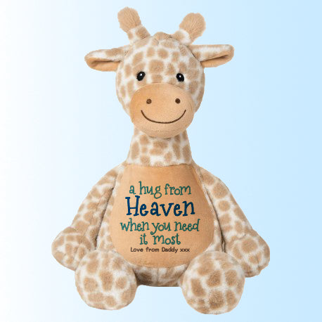 Embroidered Hug from Heaven Memorial Teddy
