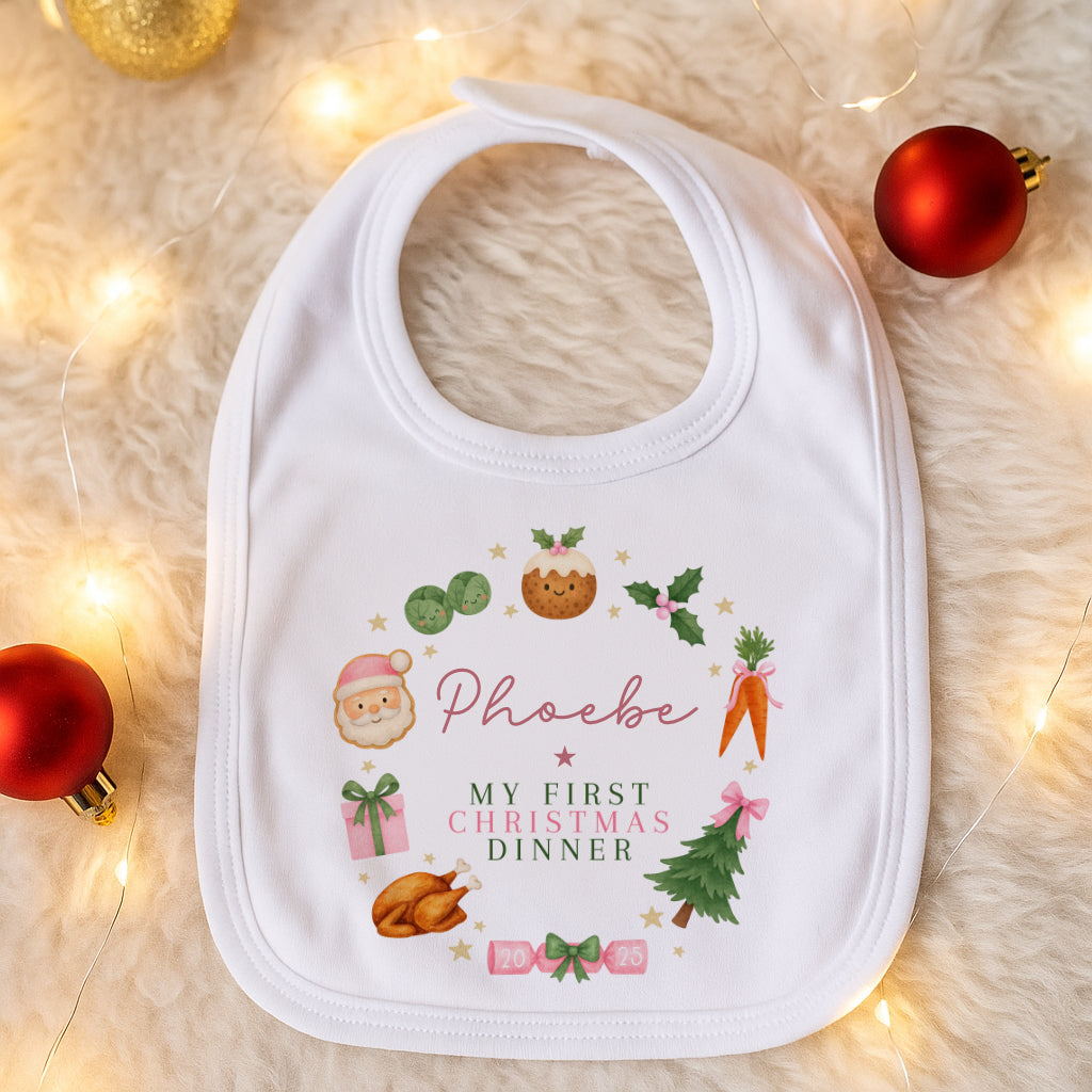 First Christmas Dinner Bib