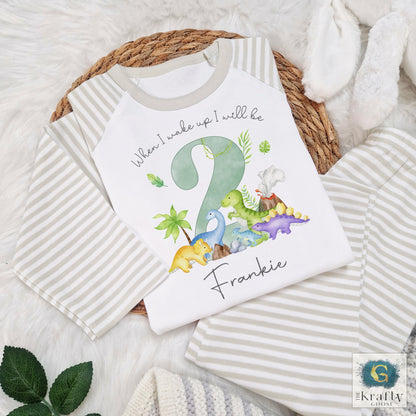 Personalised Birthday Pyjamas - Dinosaur Design