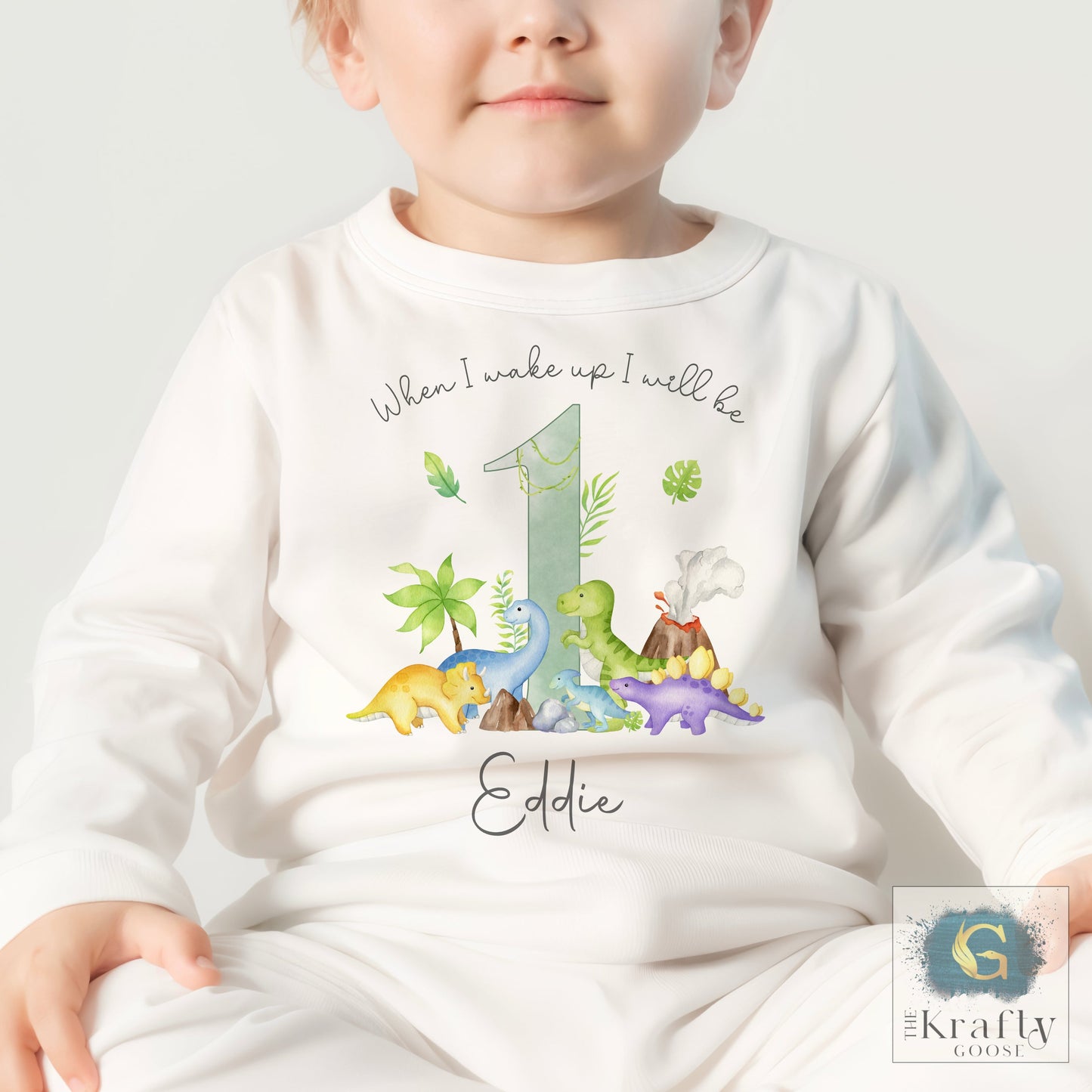 Personalised Birthday Pyjamas - Dinosaur Design