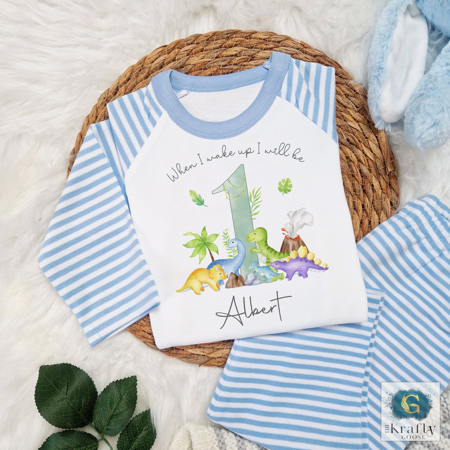 Personalised Birthday Pyjamas - Dinosaur Design