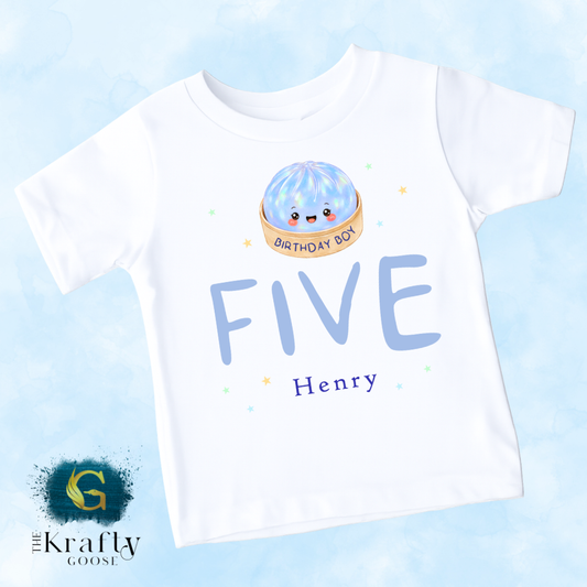 Dumpling Birthday - Blue Design - T-Shirt or Sweatshirt