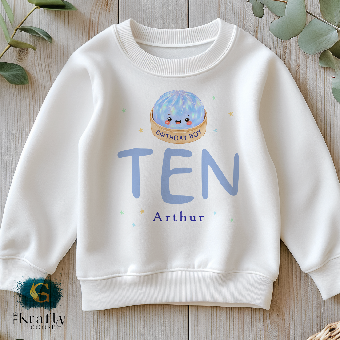 Dumpling Birthday - Blue Design - T-Shirt or Sweatshirt