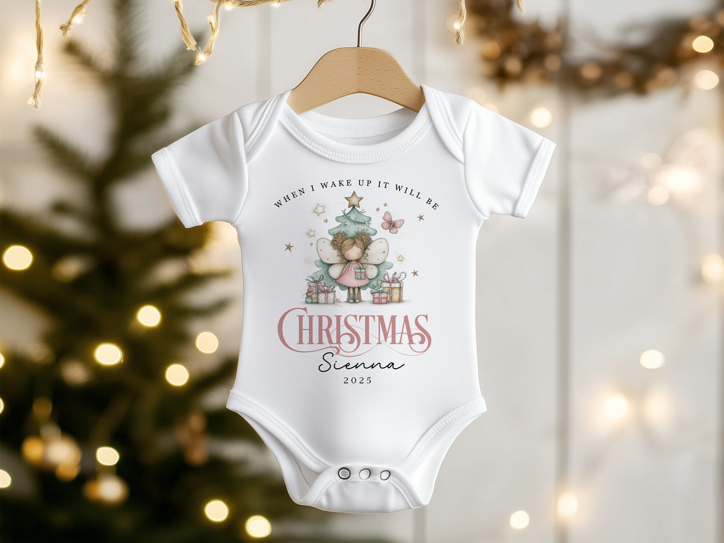 When I Wake Up - Christmas Romper - Fairy Design