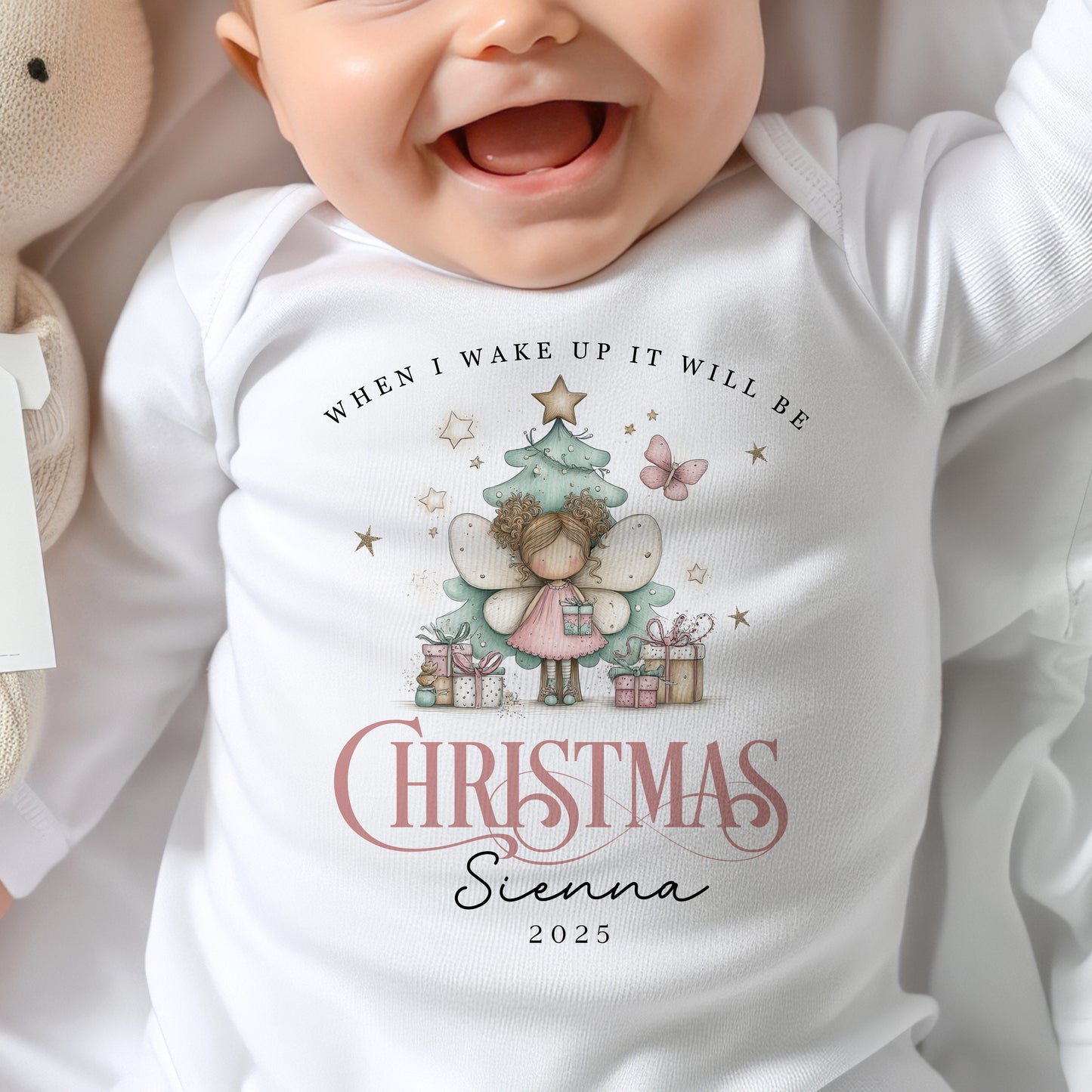 When I Wake Up - Christmas Romper - Fairy Design