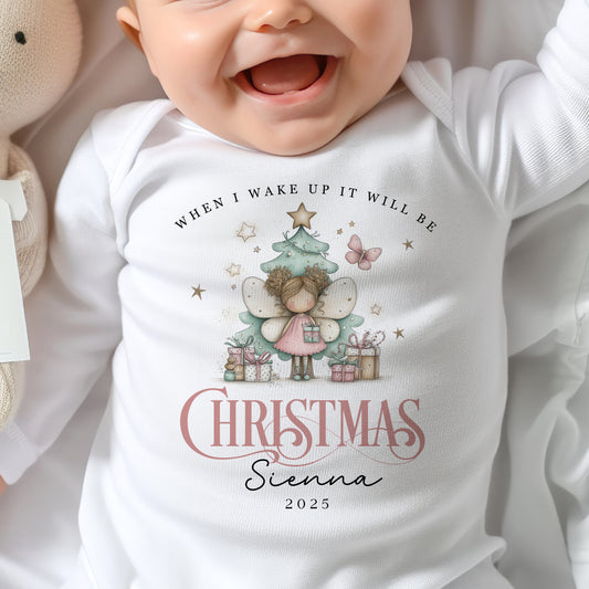 When I Wake Up - Christmas Romper - Fairy Design
