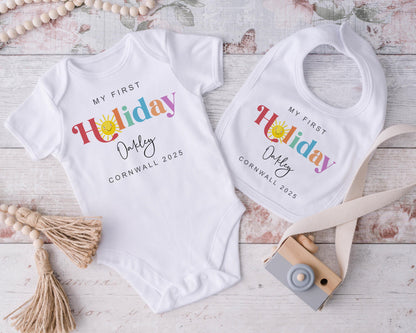 My First Holiday Baby Vest - Colourful Design