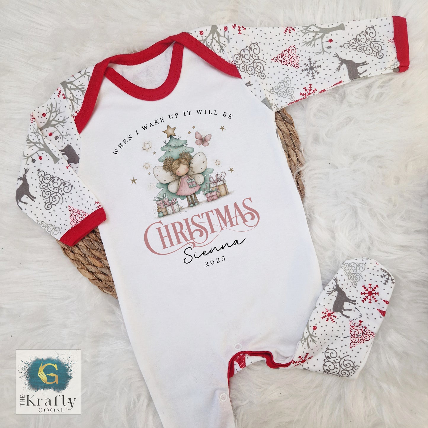 When I Wake Up - Christmas Romper - Fairy Design