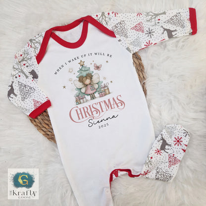 When I Wake Up - Christmas Romper - Fairy Design