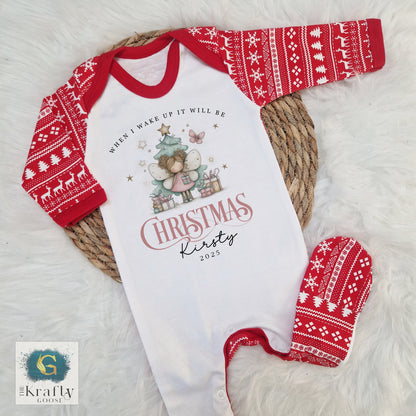 When I Wake Up - Christmas Romper - Fairy Design