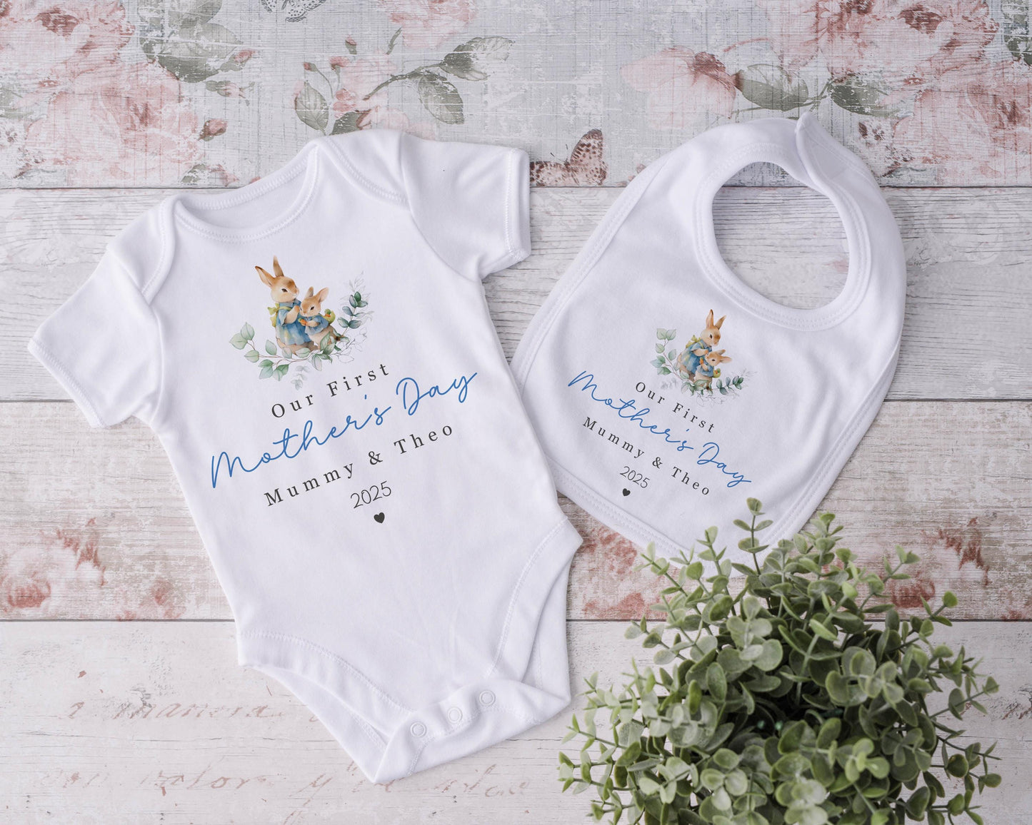 First Mother's Day Baby - Blue Rabbit Design