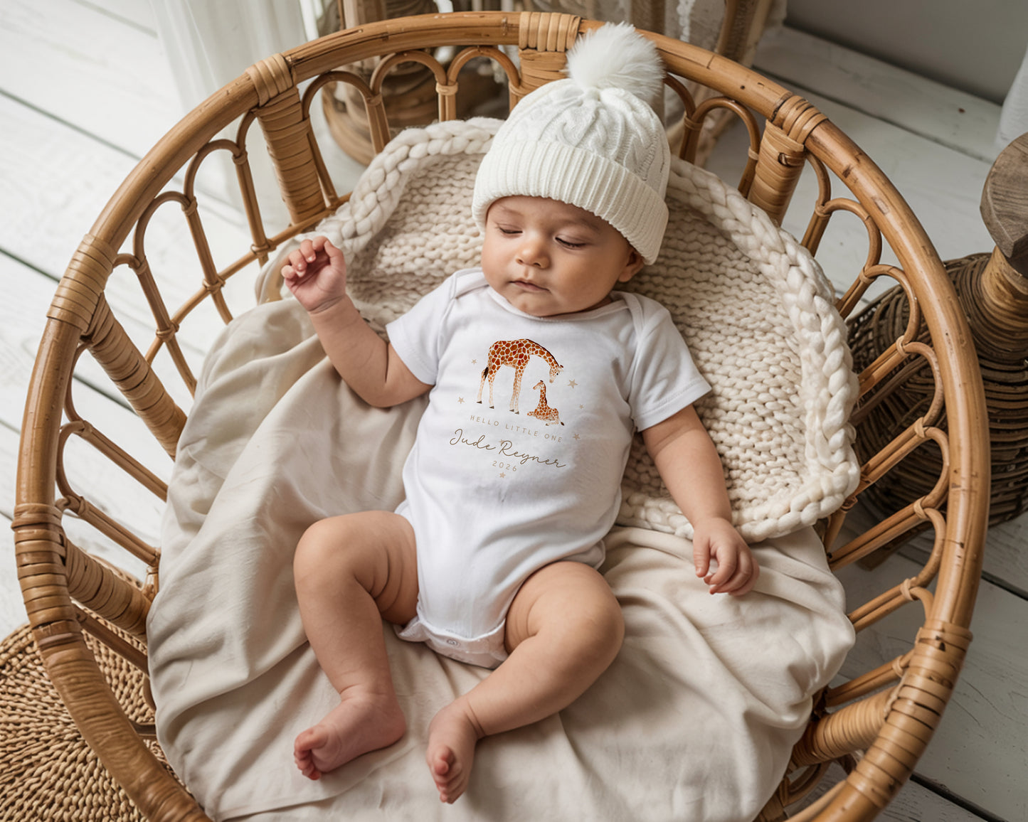 Born in 2026 - Hello Little One - Giraffe Design