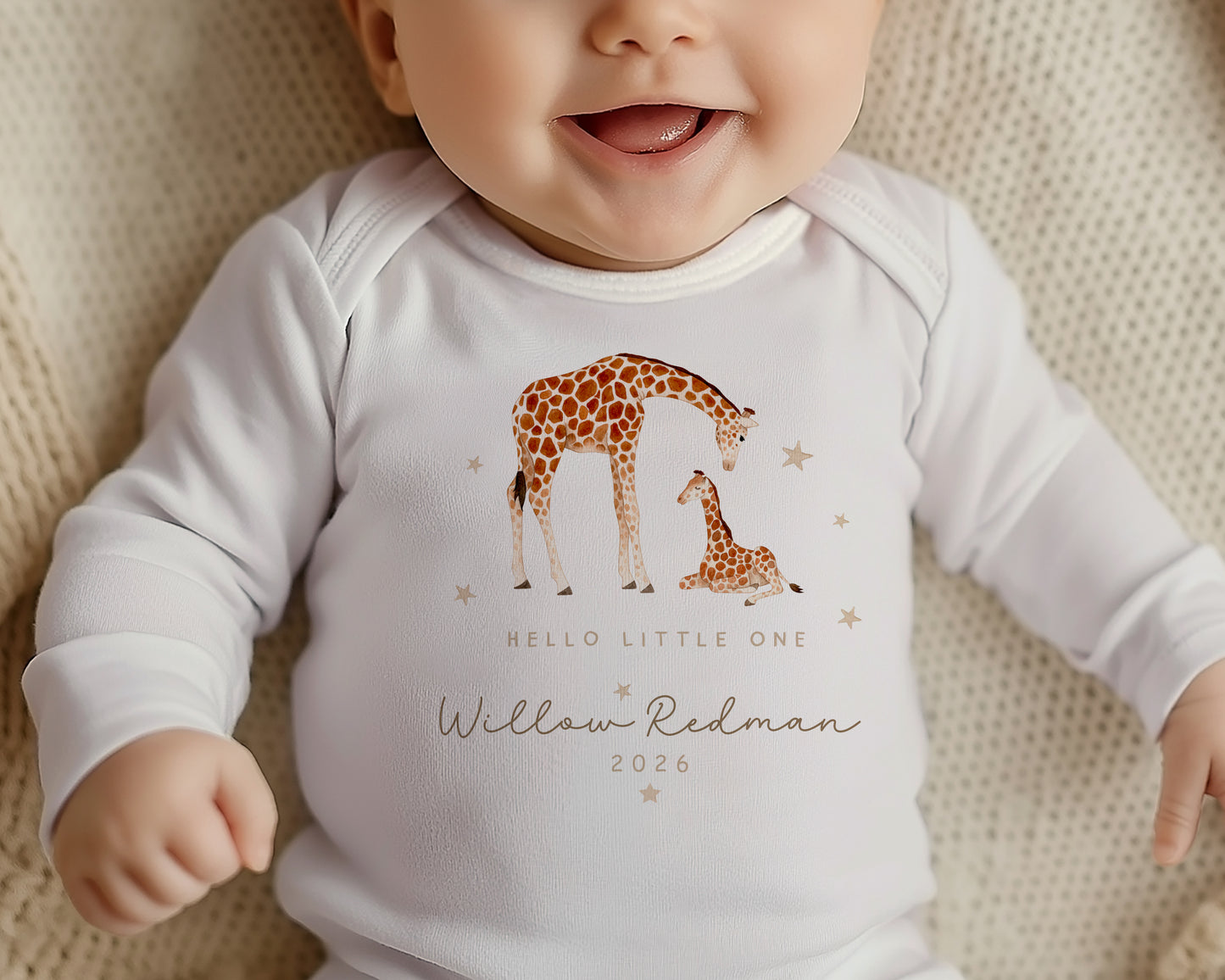 Born in 2026 - Hello Little One - Giraffe Design