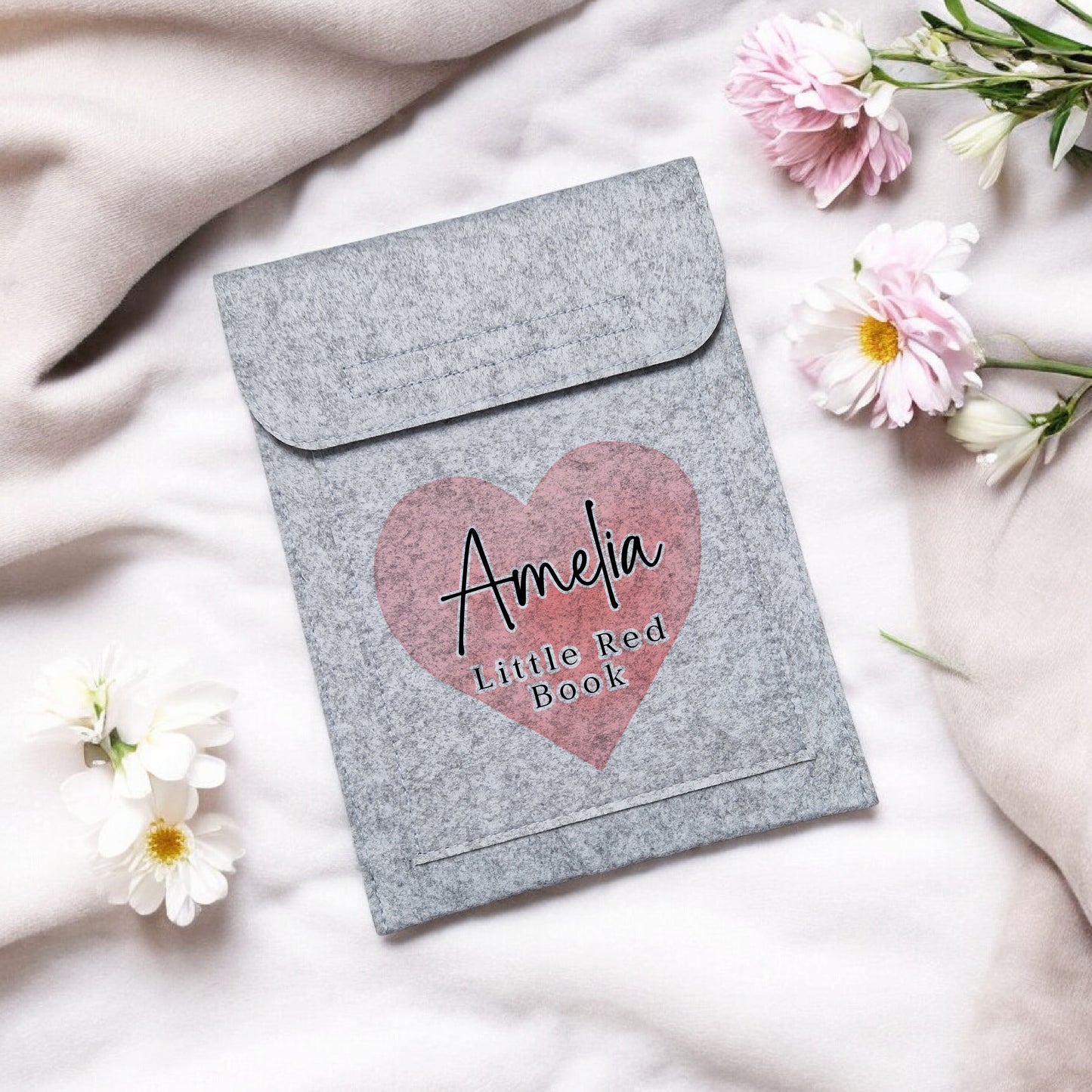 Heart Design - Blue or Pink - Little Red Book Holder