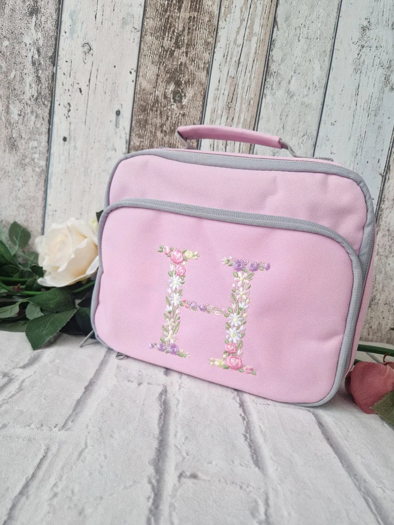 Flower Initial Letter Lunch Bag