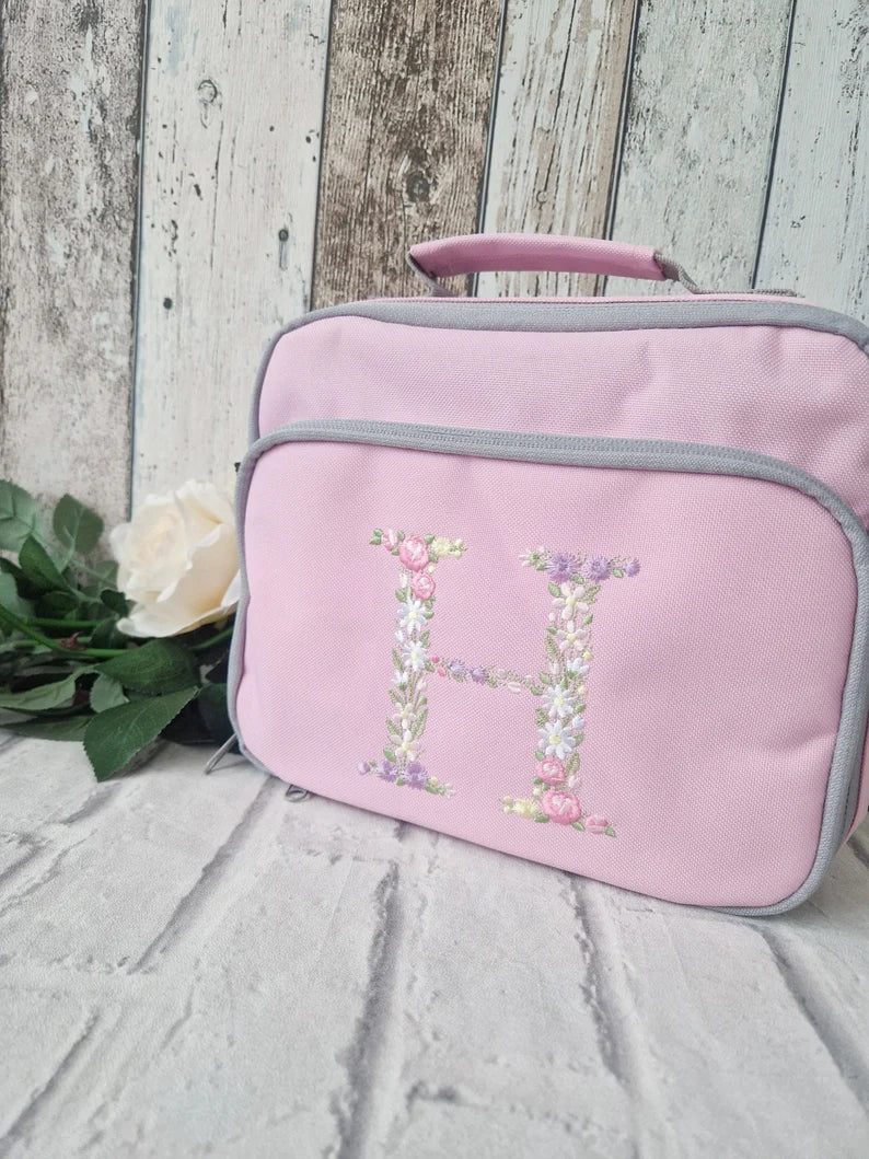 Flower Initial Letter Lunch Bag