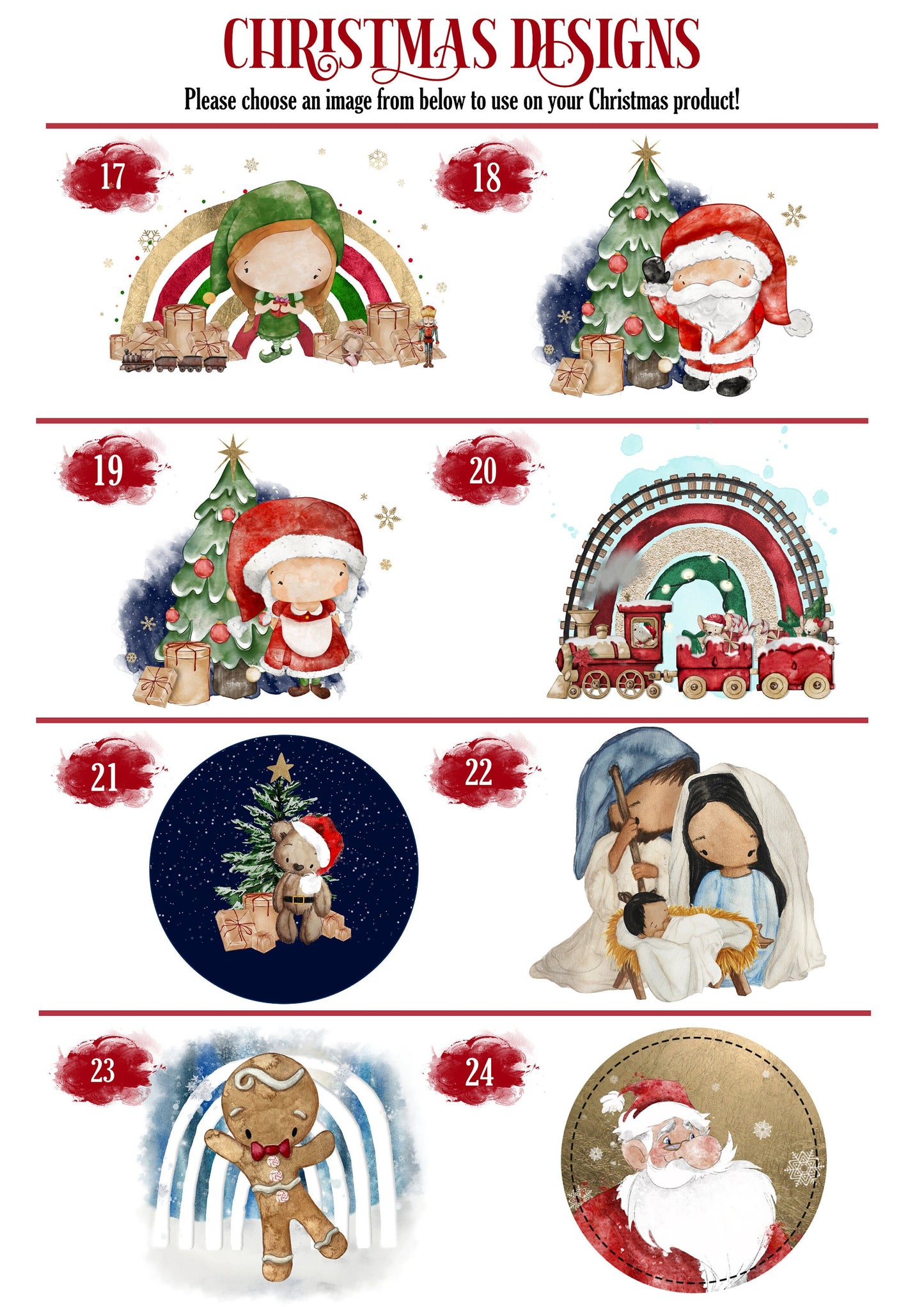 24 Personalised Christmas Stickers