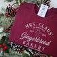 Mrs Claus Bakery Christmas Embroidered Sweatshirt