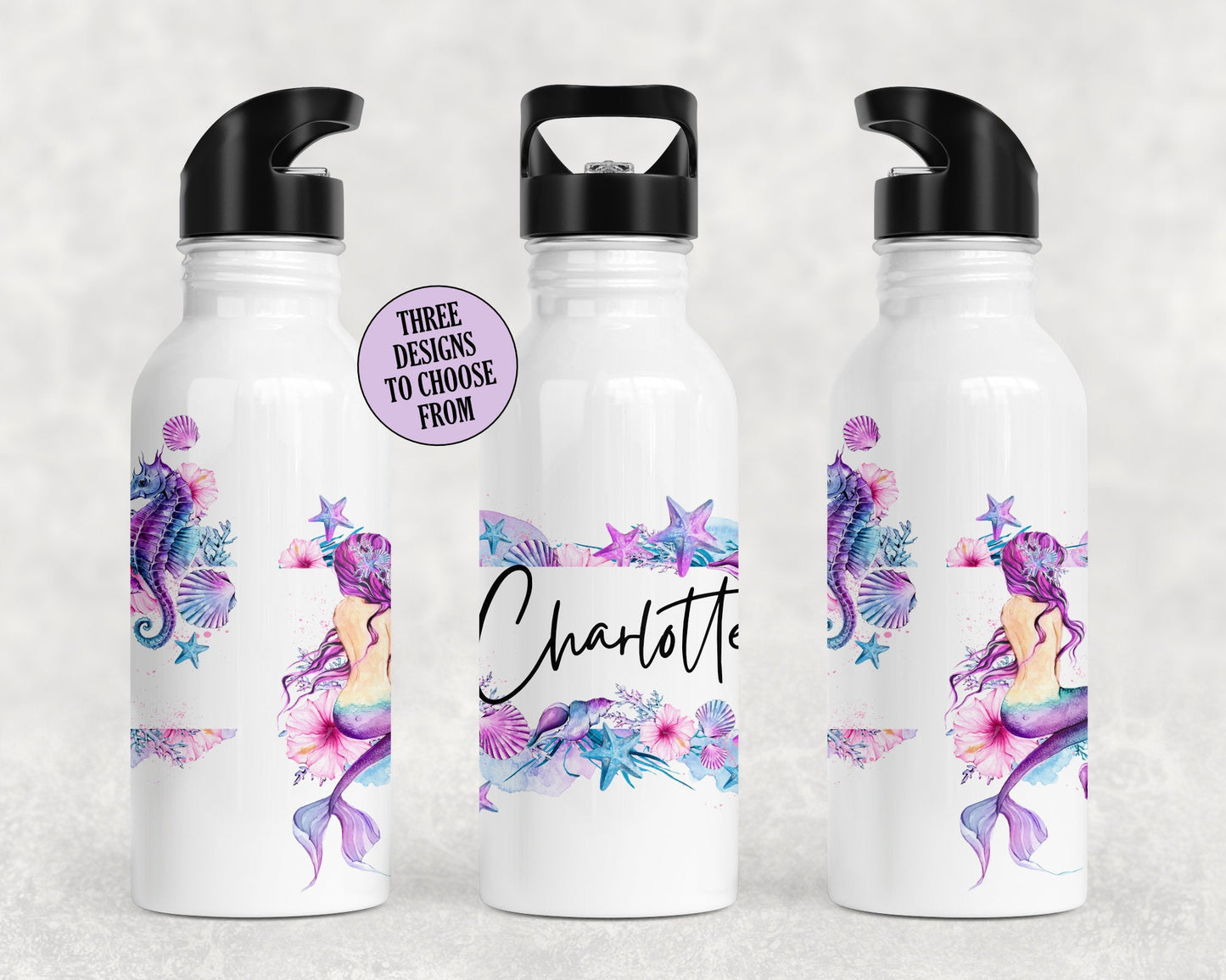 Mermaid Initial Water Bottle