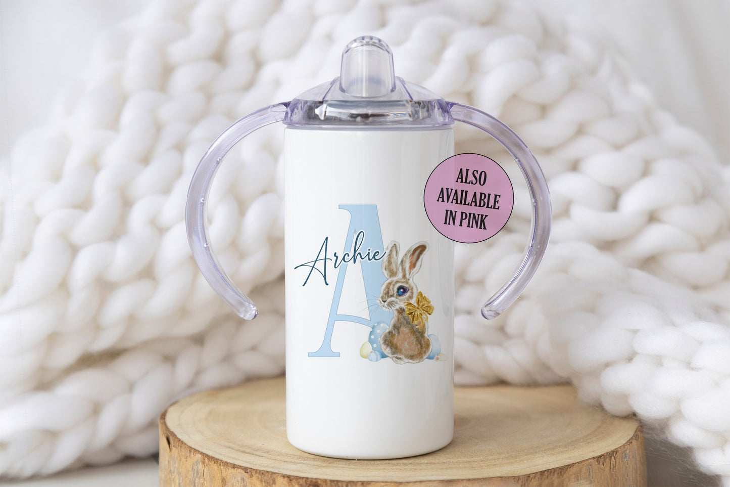 Vintage Bunny Initial Mug