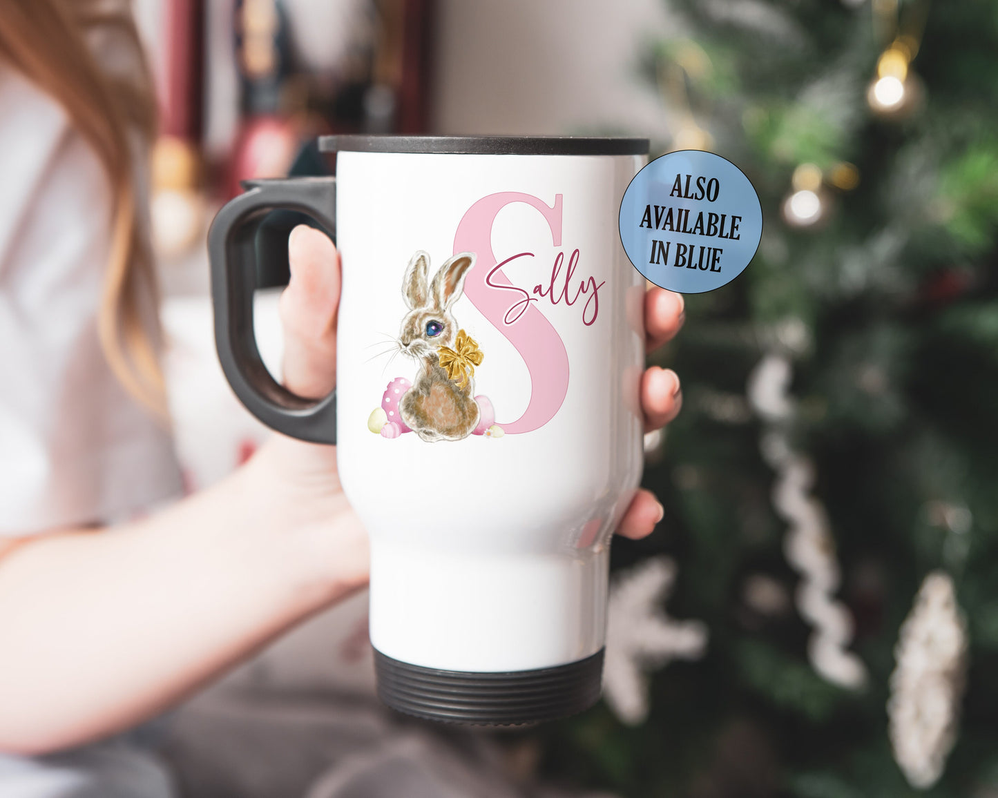 Vintage Bunny Initial Mug