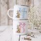 Vintage Bunny Initial Mug