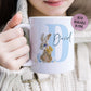 Vintage Bunny Initial Mug