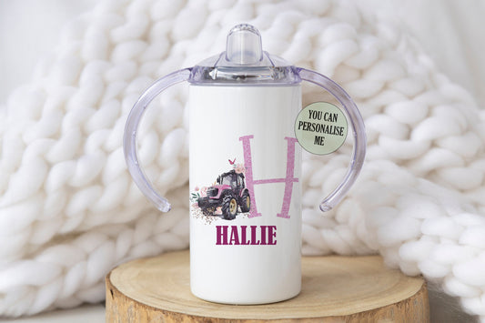 Tractor Sippy Cup - Blue or Pink Design