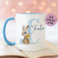 Vintage Bunny Initial Mug