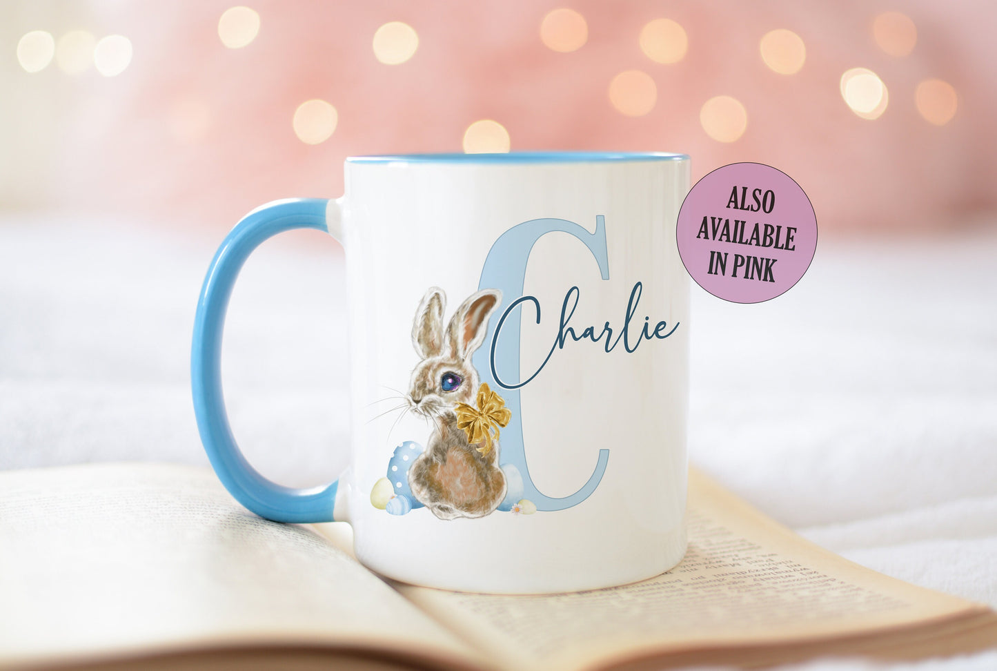 Vintage Bunny Initial Sippy