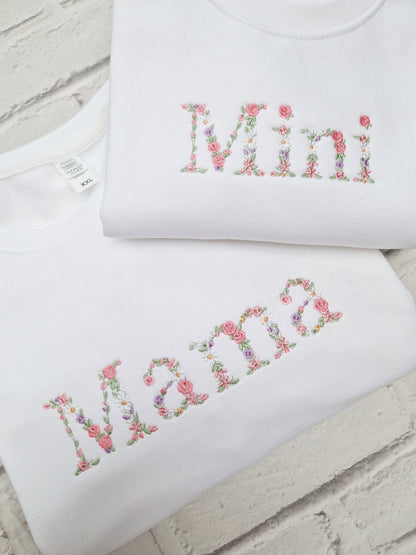 MAMA and MINI Embroidered Sweatshirts