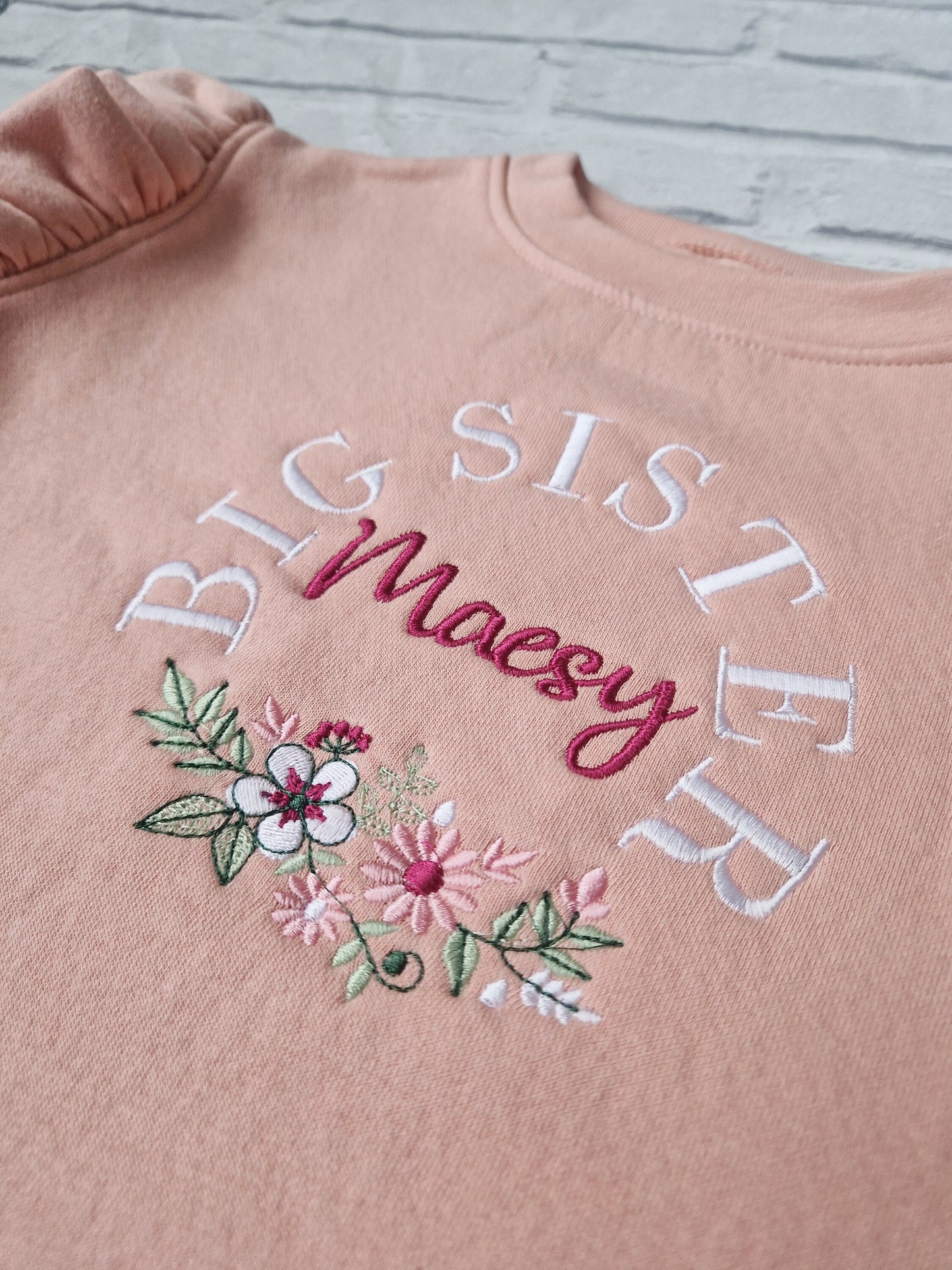 Big Sister Sweatshirt - Flowers Design