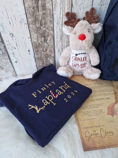 Lapland Reveal Bundle - Hoodie, Backpack, Soft Toy and Letter Invitation from Santa!