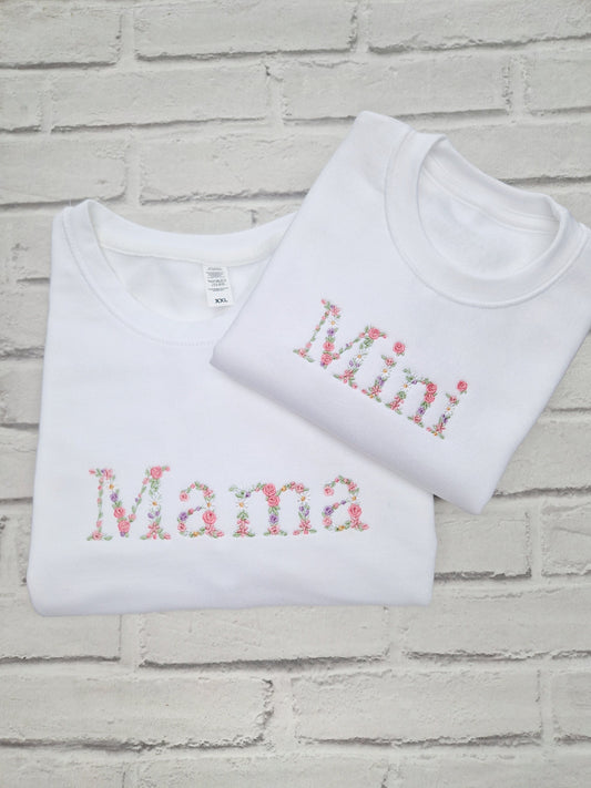 MAMA and MINI Embroidered Sweatshirts