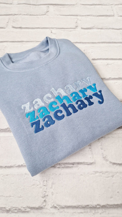 Stacked Name Sweatshirt - Any Name and Colour