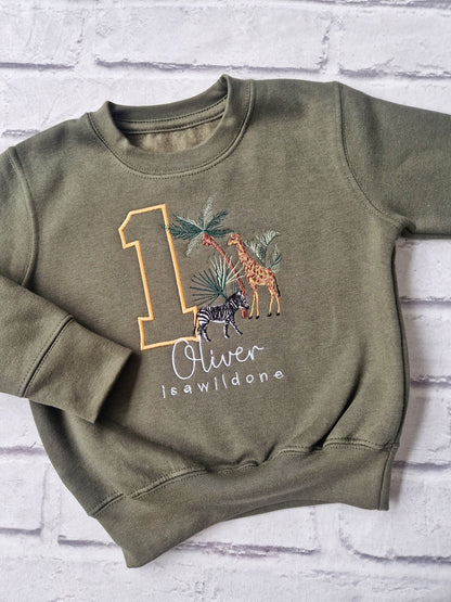 Personalised Safari Sweatshirt - Any Name and Age