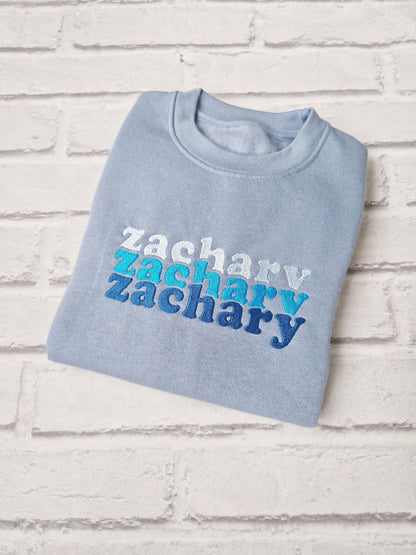 Stacked Name Sweatshirt - Any Name and Colour