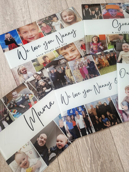Photo Collage Glass Chopping Board