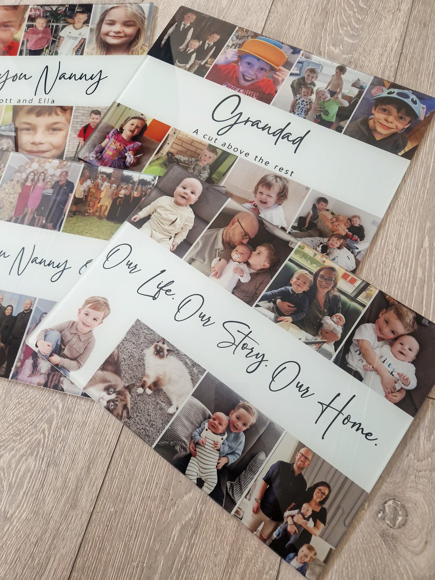 Photo Collage Glass Chopping Board