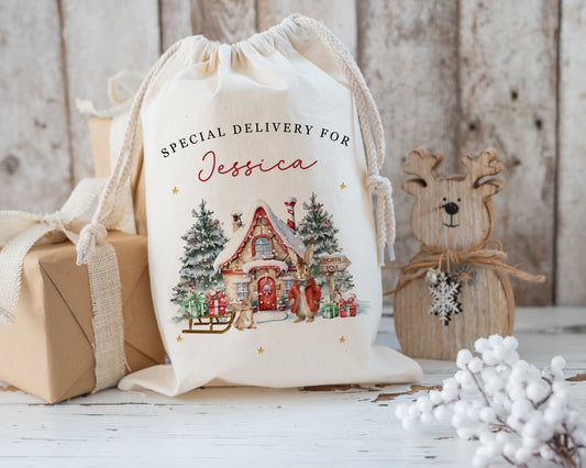 XL Luxury Santa Sack - Rabbit Design