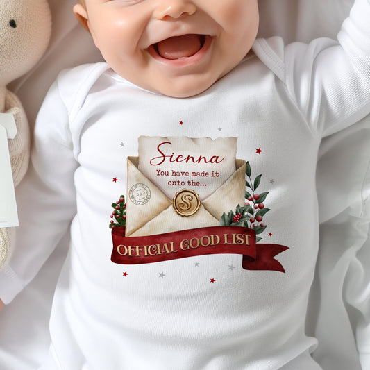 Official Good List Design - Personalised Baby Outfit